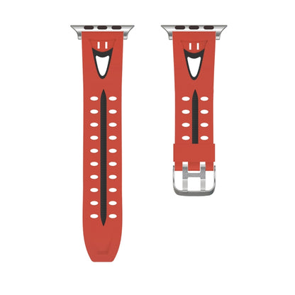 For Apple Watch Series 3 & 2 & 1 42mm Fashion Smiling Face Pattern Silicone Watch Band(Red) - Watch Bands by buy2fix | Online Shopping UK | buy2fix