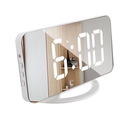 TS-8201-W Multifunctional LED Makeup Mirror Desk Clock Automatic Photosensitive Electronic Alarm (White) - Alarm Clocks by buy2fix | Online Shopping UK | buy2fix