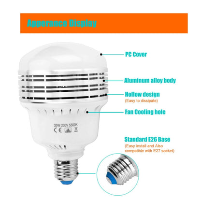 MANTOO PGL35 35W 230V 5500K 3900LM LED Light Bulb for Photography Lighting - LED Blubs & Tubes by MANTOO | Online Shopping UK | buy2fix