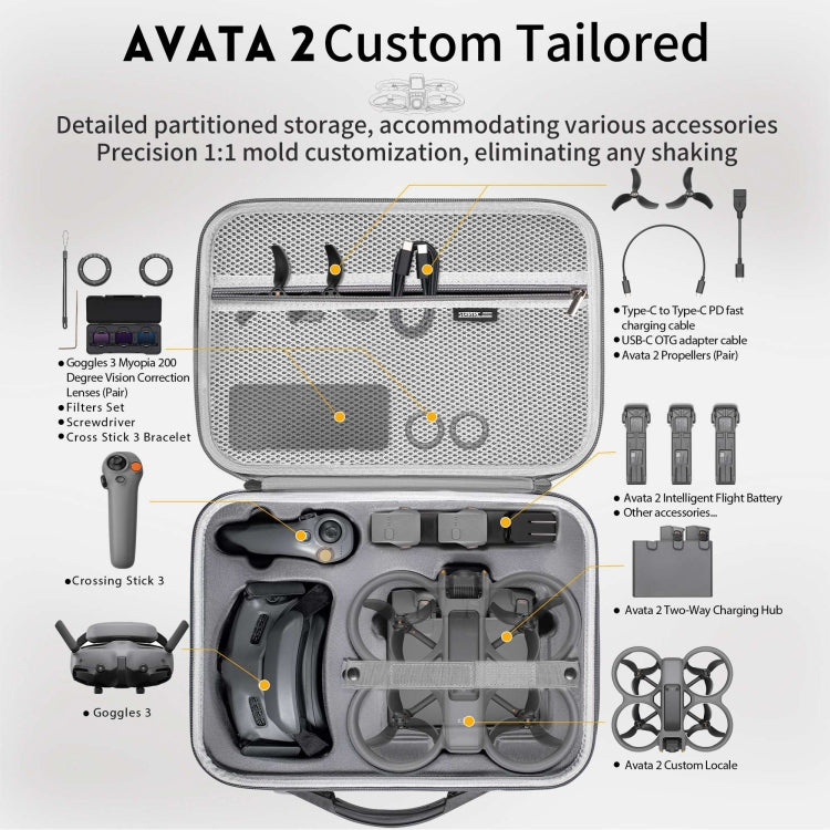 For DJI Avata 2 STARTRC Drone Handbag Messenger Storage Bag (Light Grey) - Cases & Bags by STARTRC | Online Shopping UK | buy2fix