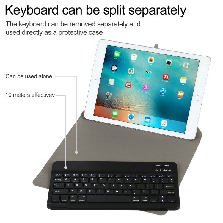 Universal Detachable Bluetooth Keyboard + Leather Tablet Case without Touchpad for iPad 9-10 inch, Specification:Black Keyboard(Gold) - Universal by buy2fix | Online Shopping UK | buy2fix