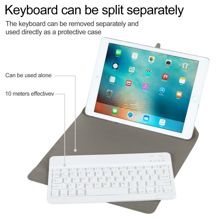 Universal Detachable Bluetooth Keyboard + Leather Tablet Case without Touchpad for iPad 9-10 inch, Specification:White Keyboard(Gold) - Universal by buy2fix | Online Shopping UK | buy2fix