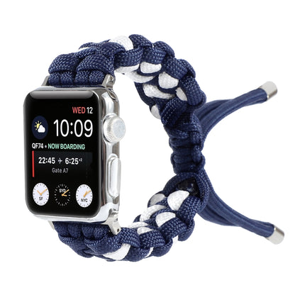 Braided Umbrella Cord Watch Band For Apple Watch Ultra 49mm&Watch Ultra 2 49mm / Series 9&8&7 45mm / SE 3&SE 2&6&SE&5&4 44mm / 3&2&1 42mm(Dark Blue) - Watch Bands by buy2fix | Online Shopping UK | buy2fix