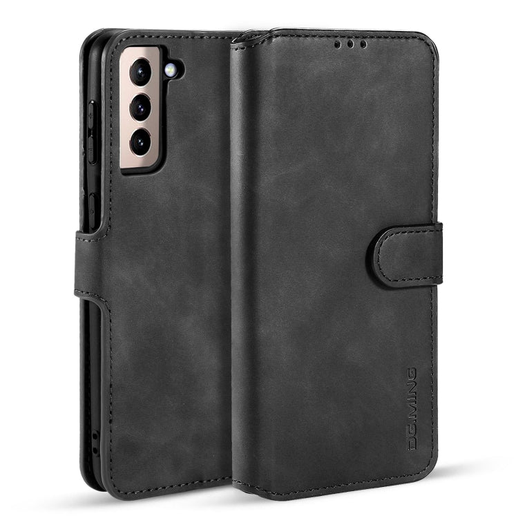 For Samsung Galaxy S21+ 5G DG.MING Retro Oil Side Horizontal Flip Case with Holder & Card Slots & Wallet(Black) - Galaxy S21+ 5G Cases by DG.MING | Online Shopping UK | buy2fix