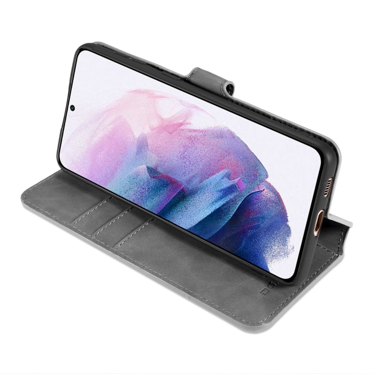 For Samsung Galaxy S21+ 5G DG.MING Retro Oil Side Horizontal Flip Case with Holder & Card Slots & Wallet(Grey) - Galaxy S21+ 5G Cases by DG.MING | Online Shopping UK | buy2fix