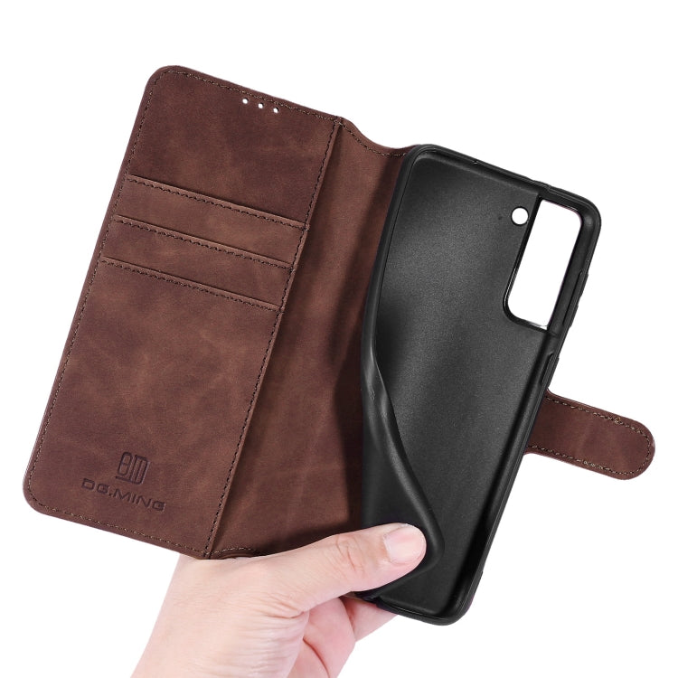 For Samsung Galaxy S21+ 5G DG.MING Retro Oil Side Horizontal Flip Case with Holder & Card Slots & Wallet(Coffee) - Galaxy S21+ 5G Cases by DG.MING | Online Shopping UK | buy2fix