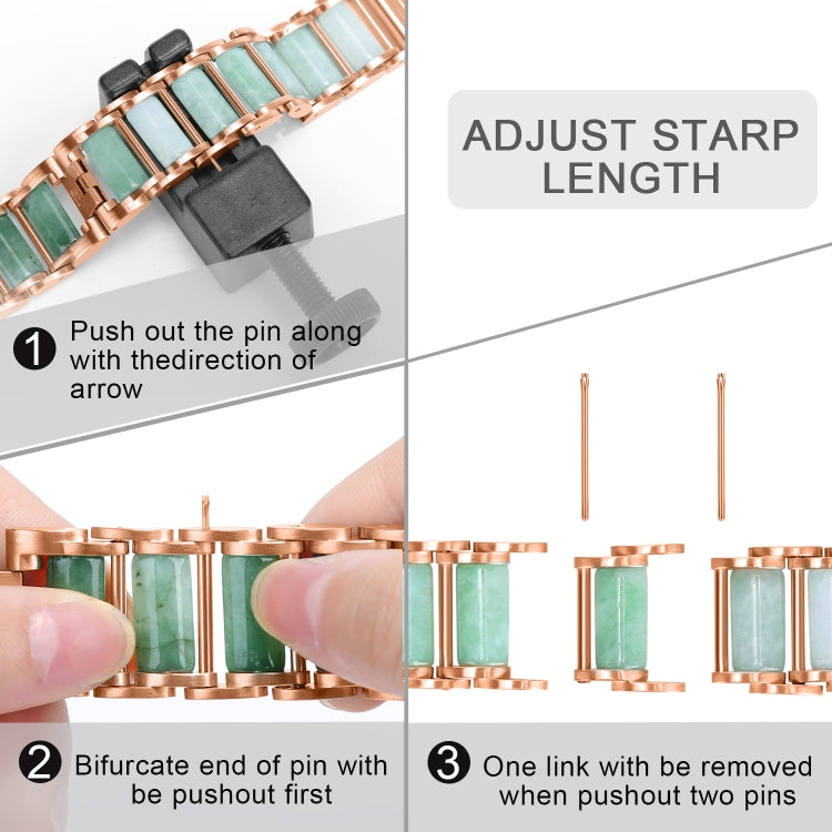 Emerald Stainless Steel Watch Band For Apple Watch Ultra 49mm&Watch Ultra 2 49mm / Series 9&8&7 45mm / SE 3&SE 2&6&SE&5&4 44mm / 3&2&1 42mm(Rose Gold) - Watch Bands by buy2fix | Online Shopping UK | buy2fix