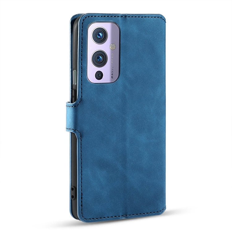 For OnePlus 9 DG.MING Retro Oil Side Horizontal Flip Leather Case with Holder & Card Slots & Wallet(Blue) - OnePlus Cases by DG.MING | Online Shopping UK | buy2fix