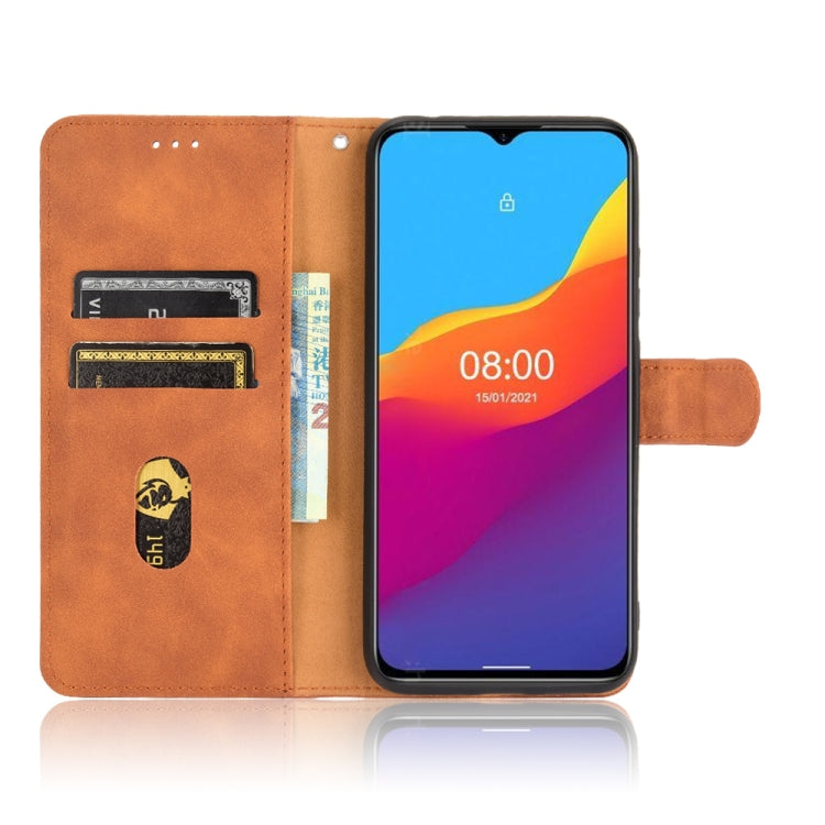 For Ulefone Note 10 Solid Color Skin Feel Magnetic Buckle Horizontal Flip Calf Texture PU Leather Case with Holder & Card Slots & Wallet(Brown) - Ulefone Cases by buy2fix | Online Shopping UK | buy2fix