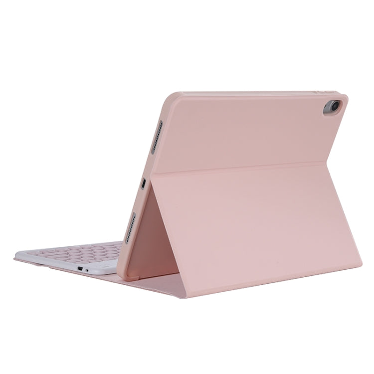 Y-C11B 2021 Detachable Candy Color Skin Texture Round Keycap Bluetooth Keyboard Leather Tablet Case with Pen Slot & Stand For iPad Pro 11 (2021)(Pink) - For iPad Pro by buy2fix | Online Shopping UK | buy2fix