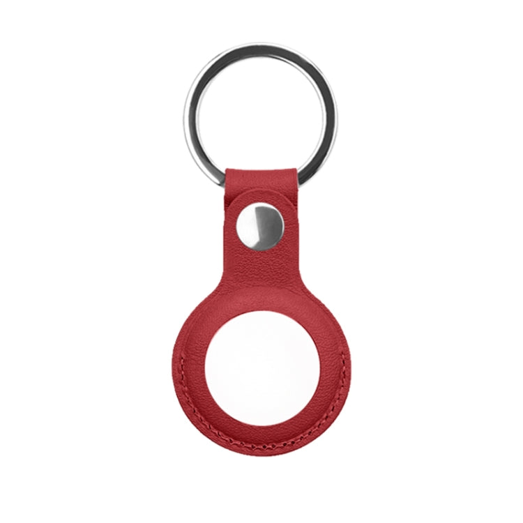 Mutural PU Leather Protective Case with Key Ring for AirTag(Red) -  by Mutural | Online Shopping UK | buy2fix