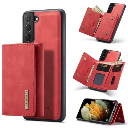 For Samsung Galaxy S21 FE DG.MING M1 Series 3-Fold Multi Card Wallet  Back Cover Shockproof Case with Holder Function(Red) - Galaxy Phone Cases by DG.MING | Online Shopping UK | buy2fix