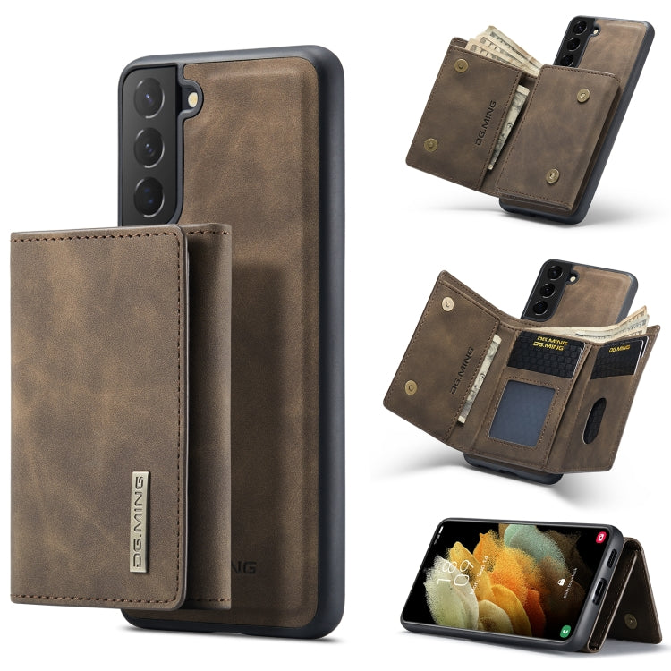 For Samsung Galaxy S21+ DG.MING M1 Series 3-Fold Multi Card Wallet  Back Cover Shockproof Case with Holder Function(Coffee) - Galaxy Phone Cases by DG.MING | Online Shopping UK | buy2fix