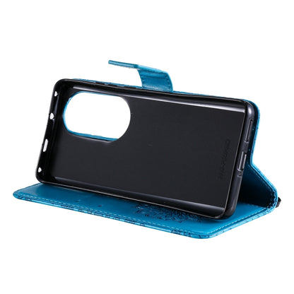 For Huawei P50 Pro Sun Embossing Pattern Horizontal Flip Leather Case with Card Slot & Holder & Wallet & Lanyard(Blue) - Huawei Cases by buy2fix | Online Shopping UK | buy2fix