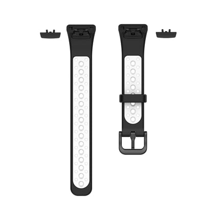 For Huawei Band 6 / Honor Band 6 Universal Two-color Breathable Silicone Watch Band(Black White) - Watch Bands by buy2fix | Online Shopping UK | buy2fix