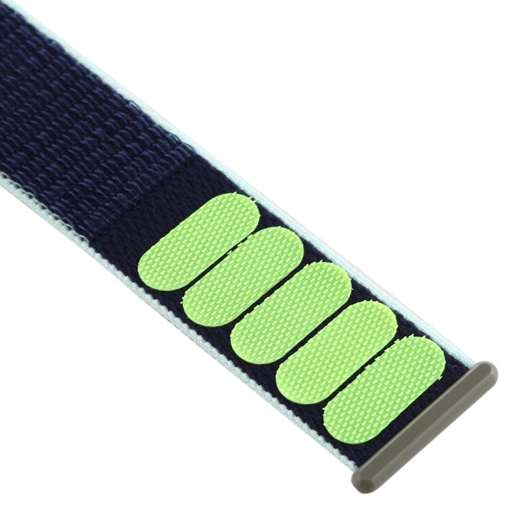 For Apple Watch Ultra 49mm&Watch Ultra 2 49mm / Series 9&8&7 45mm / SE 3&SE 2&6&SE&5&4 44mm / 3&2&1 42mm Color Matching Nylon Watch Band(Blue + Green) - Watch Bands by buy2fix | Online Shopping UK | buy2fix