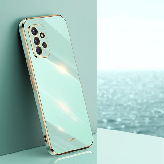 For Samsung Galaxy A72 5G XINLI Straight 6D Plating Gold Edge TPU Shockproof Case(Mint Green) - Galaxy Phone Cases by XINLI | Online Shopping UK | buy2fix