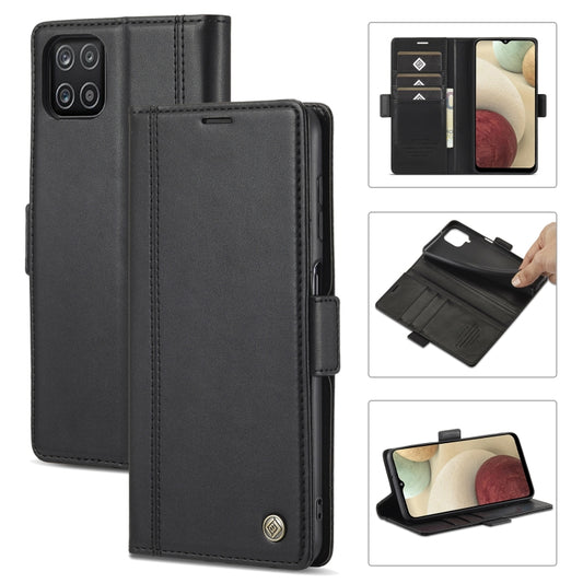 For Samsung Galaxy A22 5G LC.IMEEKE Magnetic Buckle PU + TPU Horizontal Flip Leather Case with Holder & Card Slots & Wallet(Black) - Galaxy Phone Cases by LC.IMEEKE | Online Shopping UK | buy2fix