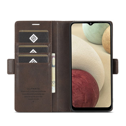 For Samsung Galaxy A22 5G LC.IMEEKE Magnetic Buckle PU + TPU Horizontal Flip Leather Case with Holder & Card Slots & Wallet(Coffee) - Galaxy Phone Cases by LC.IMEEKE | Online Shopping UK | buy2fix