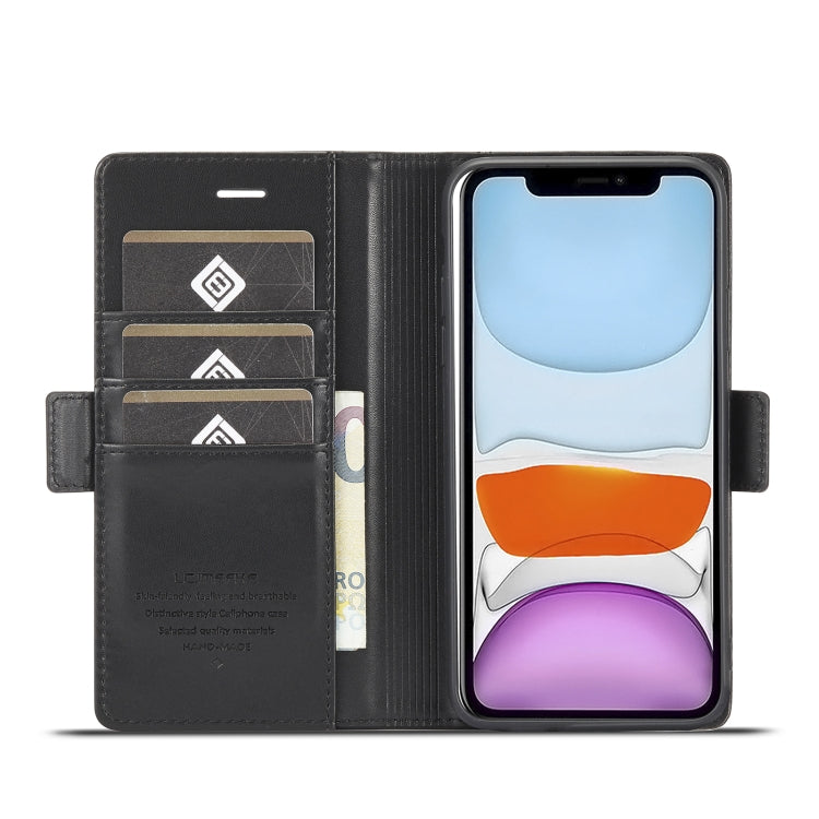 LC.IMEEKE Magnetic Buckle PU + TPU Horizontal Flip Leather Case with Holder & Card Slots & Wallet For iPhone 11(Black) - iPhone 11 Cases by LC.IMEEKE | Online Shopping UK | buy2fix