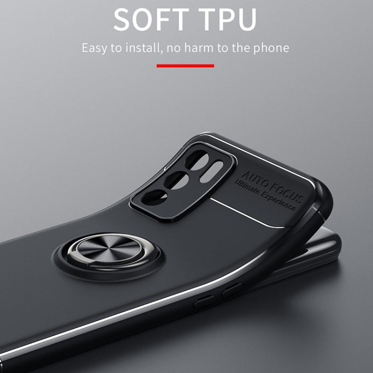 For OPPO A16 Metal Ring Holder 360 Degree Rotating TPU Case(Black+Rose Gold) - OPPO Cases by buy2fix | Online Shopping UK | buy2fix