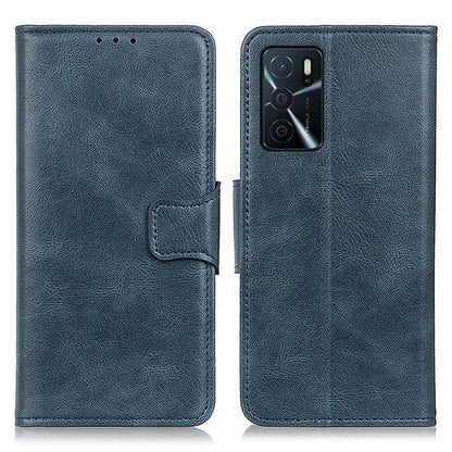 For OPPO A16 Mirren Crazy Horse Texture Horizontal Flip Leather Case with Holder & Card Slots & Wallet(Blue) - OPPO Cases by buy2fix | Online Shopping UK | buy2fix