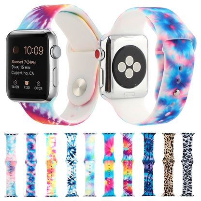 Silicone Painted Pattern Watch Band For Apple Watch Series 9&8&7 41mm / SE 3&SE 2&6&SE&5&4 40mm / 3&2&1 38mm(F) - Watch Bands by buy2fix | Online Shopping UK | buy2fix