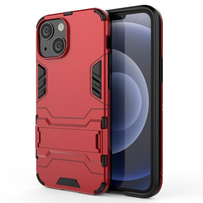 For iPhone 13 mini PC + TPU Shockproof Protective Case with Invisible Holder (Red) - iPhone 13 mini Cases by buy2fix | Online Shopping UK | buy2fix