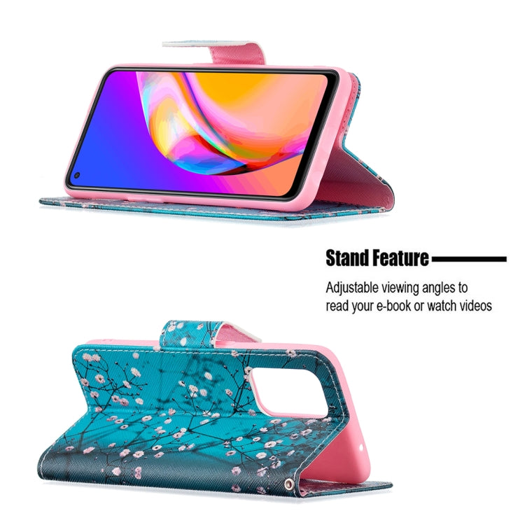 For OPPO A94 5G / Reno5 Z 5G / F19 Pro+ Colored Drawing Pattern Horizontal Flip Leather Case with Holder & Card Slots & Wallet(Plum Blossom) - OPPO Cases by buy2fix | Online Shopping UK | buy2fix