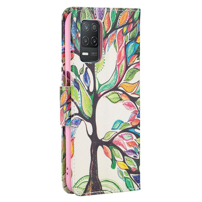 For OPPO Realme 8 5G / Realme V13 Colored Drawing Pattern Horizontal Flip Leather Case with Holder & Card Slots & Wallet(Tree Life) - Realme Cases by buy2fix | Online Shopping UK | buy2fix