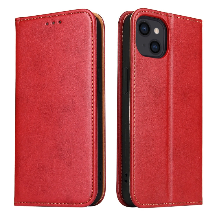 For iPhone 13 mini Fierre Shann PU Leather Texture Horizontal Flip Leather Case with Holder & Card Slots & Wallet (Red) - iPhone 13 mini Cases by FIERRE SHANN | Online Shopping UK | buy2fix