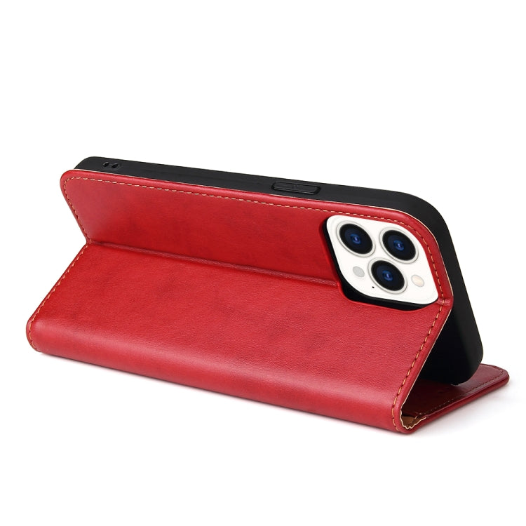 For iPhone 13 Pro Fierre Shann PU Leather Texture Horizontal Flip Leather Case with Holder & Card Slots & Wallet (Red) - iPhone 13 Pro Cases by FIERRE SHANN | Online Shopping UK | buy2fix