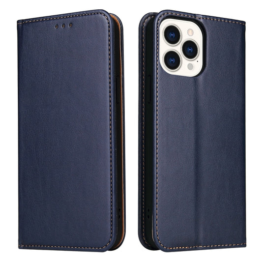 For iPhone 13 Pro Max Fierre Shann PU Leather Texture Horizontal Flip Leather Case with Holder & Card Slots & Wallet (Blue) - iPhone 13 Pro Max Cases by FIERRE SHANN | Online Shopping UK | buy2fix