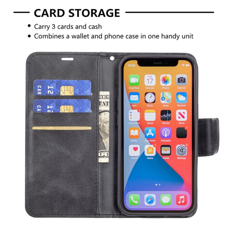 For iPhone 13 Pro Retro Lambskin Texture Pure Color Horizontal Flip PU Leather Case, with Holder & Card Slots & Wallet & Lanyard(Black) - iPhone 13 Pro Cases by buy2fix | Online Shopping UK | buy2fix