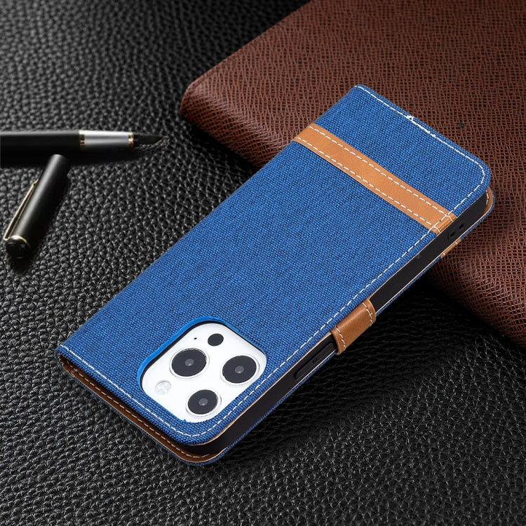 For iPhone 13 mini Color Matching Denim Texture Horizontal Flip Leather Case with Holder & Card Slots & Wallet & Lanyard (Royal Blue) - iPhone 13 mini Cases by buy2fix | Online Shopping UK | buy2fix