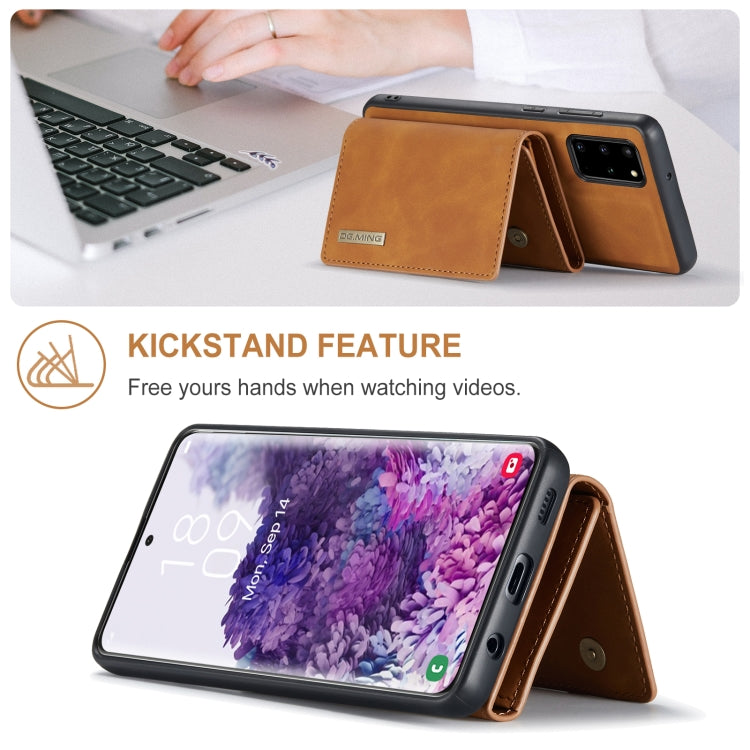 For Samsung Galaxy S20+ DG.MING M1 Series 3-Fold Multi Card Wallet  Back Cover Shockproof Case with Holder Function(Brown) - Galaxy Phone Cases by DG.MING | Online Shopping UK | buy2fix