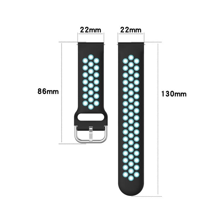 For Samsung Galaxy Watch4 Classic 46mm Two-color Silicone Watch Band(Grey Mint Green) - Watch Bands by buy2fix | Online Shopping UK | buy2fix