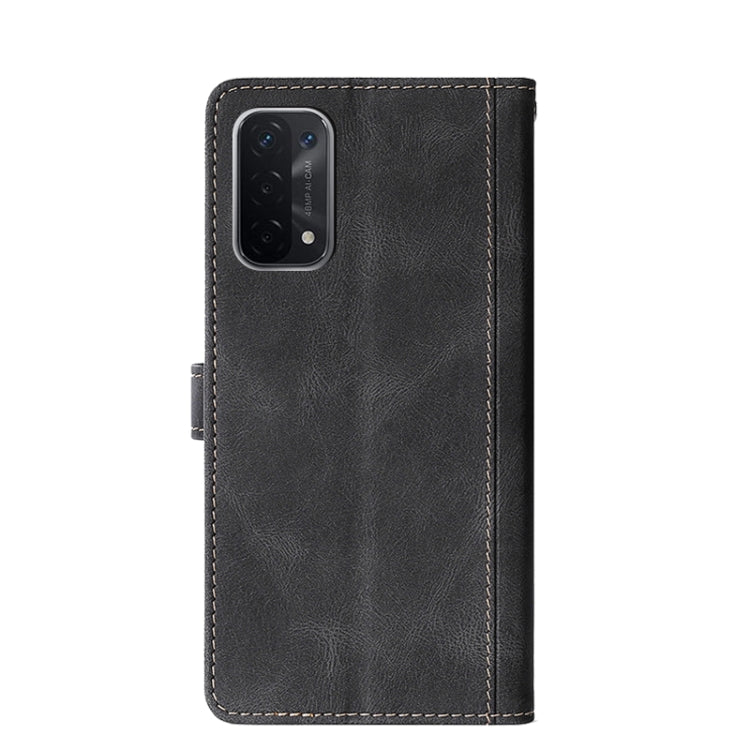 For OPPO Realme 7 Pro Stitching Skin Feel Magnetic Buckle Horizontal Flip PU Leather Case with Holder & Card Slots & Wallet(Black) - Realme Cases by buy2fix | Online Shopping UK | buy2fix