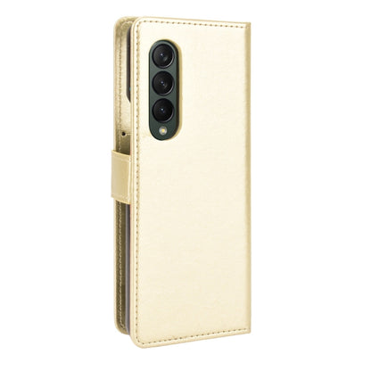 For Samsung Galaxy Z Fold3 5G Crazy Horse Texture Horizontal Flip Leather Case with Holder & Card Slots & Lanyard(Gold) - Galaxy Phone Cases by GKK | Online Shopping UK | buy2fix