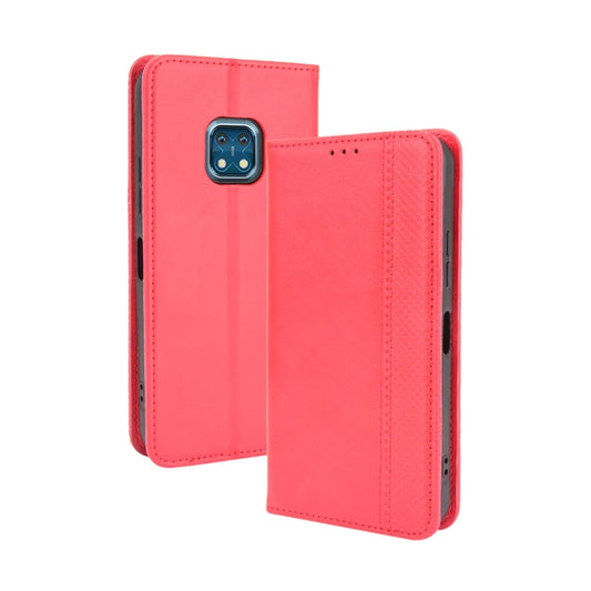 For Nokia XR20 Magnetic Buckle Retro Crazy Horse Texture Horizontal Flip Leather Case with Holder & Card Slots & Photo Frame(Red) - Nokia Cases by buy2fix | Online Shopping UK | buy2fix