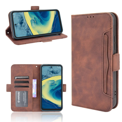 For Nokia XR20 Skin Feel Calf Pattern Horizontal Flip Leather Case with Holder & Card Slots & Photo Frame(Brown) - Nokia Cases by buy2fix | Online Shopping UK | buy2fix