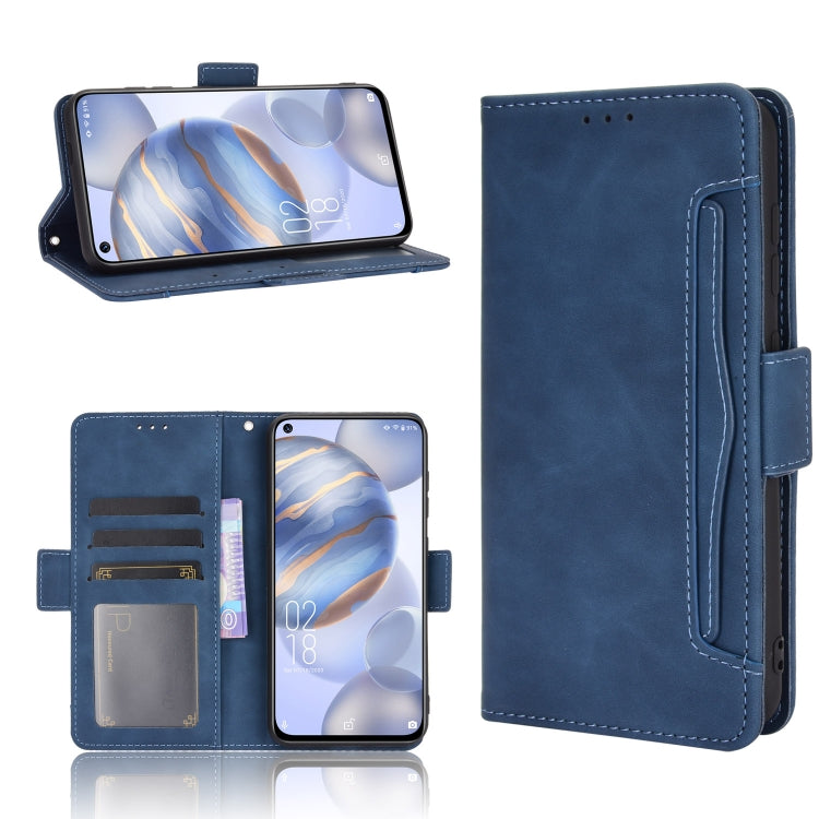 For Oukitel C21/C21 Pro Skin Feel Calf Pattern Horizontal Flip Leather Case with Holder & Card Slots & Photo Frame(Blue) - More Brand by buy2fix | Online Shopping UK | buy2fix