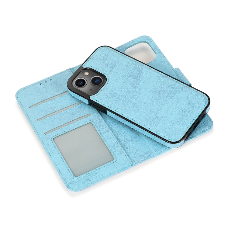 For iPhone 13 mini Retro 2 in 1 Detachable Horizontal Flip Leather Case with Card Slots & Wallet For  iPhone 13 Mini(Blue) - iPhone 13 mini Cases by buy2fix | Online Shopping UK | buy2fix