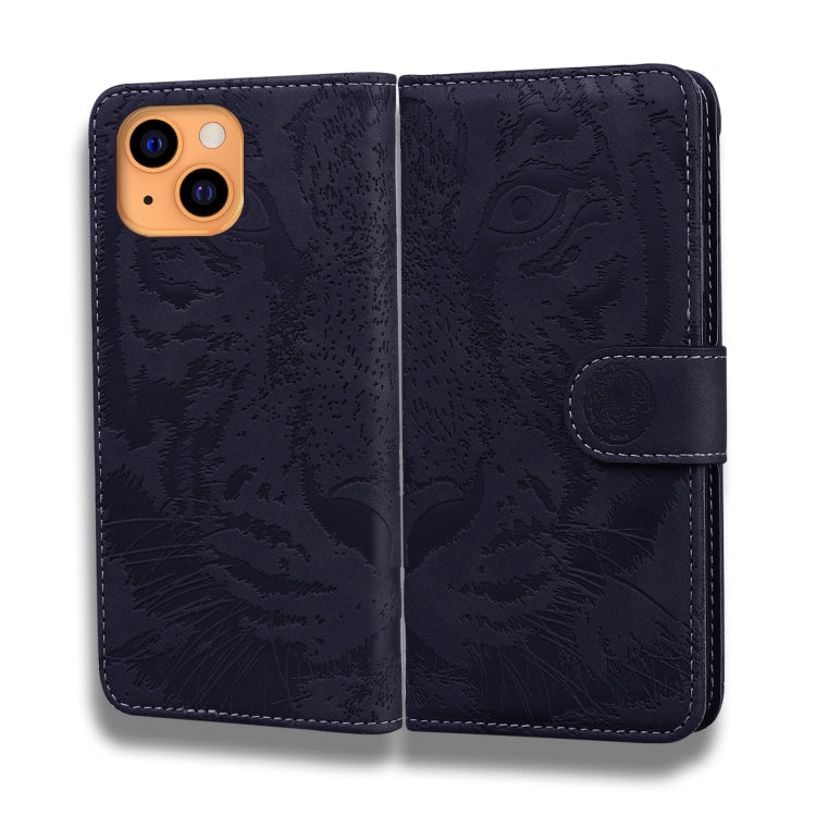 For iPhone 13 mini Tiger Embossing Pattern Horizontal Flip Leather Case with Holder & Card Slots & Wallet (Black) - iPhone 13 mini Cases by buy2fix | Online Shopping UK | buy2fix