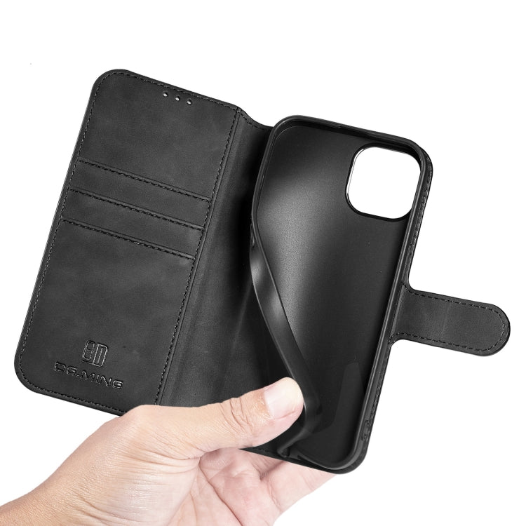 For iPhone 13 mini DG.MING Retro Oil Side Horizontal Flip Leather Case with Holder & Card Slots & Wallet (Black) - iPhone 13 mini Cases by DG.MING | Online Shopping UK | buy2fix