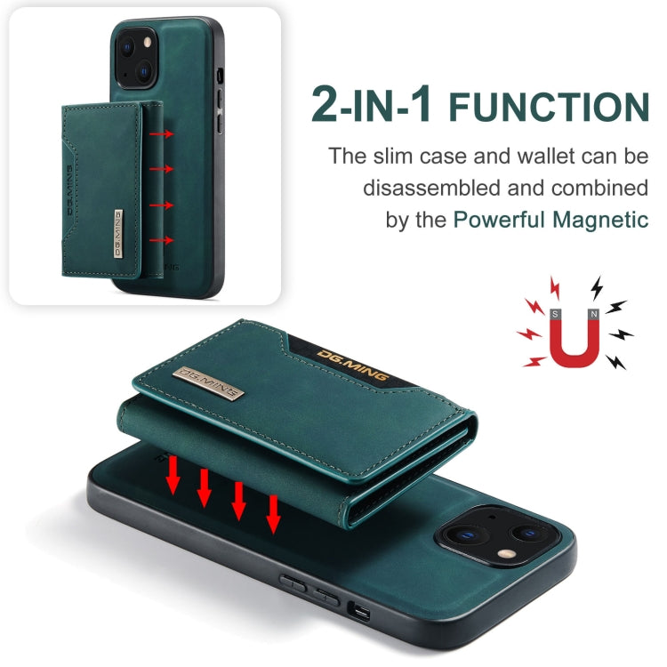 For iPhone 13 mini DG.MING M2 Series 3-Fold Card Bag Shockproof Case with Wallet & Holder Function (Green) - iPhone 13 mini Cases by DG.MING | Online Shopping UK | buy2fix