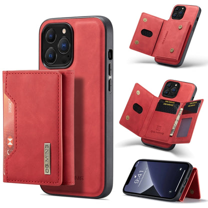 For iPhone 13 Pro DG.MING M2 Series 3-Fold Card Bag Shockproof Case with Wallet & Holder Function (Red) - iPhone 13 Pro Cases by DG.MING | Online Shopping UK | buy2fix