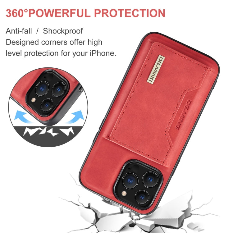 For iPhone 13 Pro DG.MING M2 Series 3-Fold Card Bag Shockproof Case with Wallet & Holder Function (Red) - iPhone 13 Pro Cases by DG.MING | Online Shopping UK | buy2fix