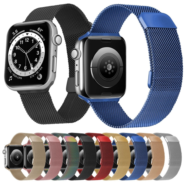 Adjustable Dual Section Milan Watch Band For Apple Watch Series 9&8&7 41mm / SE 3&SE 2&6&SE&5&4 40mm / 3&2&1 38mm(Silver) - Watch Bands by buy2fix | Online Shopping UK | buy2fix