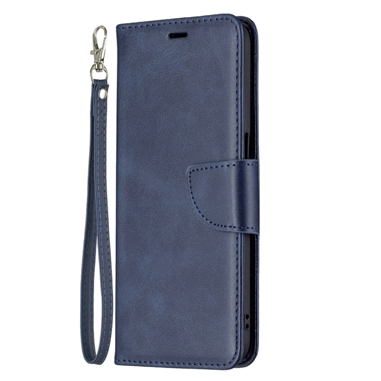 For OPPO Realme 8 5G/Realme V13 5G Retro Lambskin Texture Pure Color Horizontal Flip PU Leather Case with Holder & Card Slots & Wallet & Lanyard(Blue) - Realme Cases by buy2fix | Online Shopping UK | buy2fix